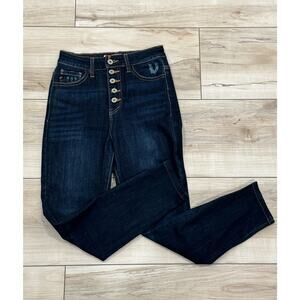 Kancan Jeans Dark Blue Skinny High Rise Button Fly KC7273D Sz 1 / 24